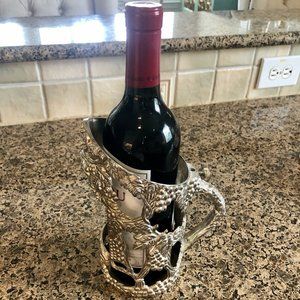 vintage silver wine holder and server